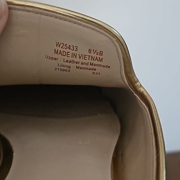 Cole Haan Perley Mule, Cream with Gold Trim, Size 6 1/2 - Picture 4 of 10